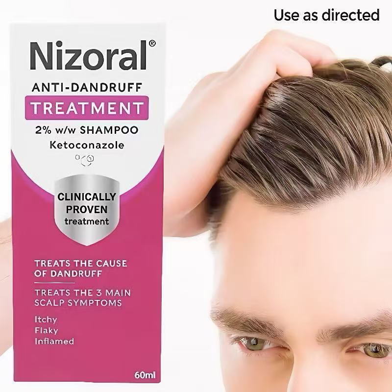red Nizoral  60 mlแชมพูขจัดรังแค แชมพูหนังศีรษะแห้ง ครีมนวดผมสําหรับหนังศีรษะที่บอบบาง