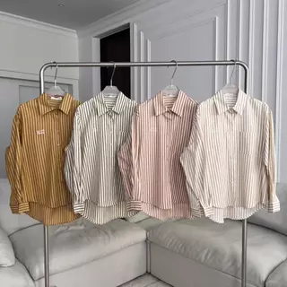 PTSH203 เสื้อเชิ้ตลายริ้วปัก PROMTHONG PREMIUM SHIRT