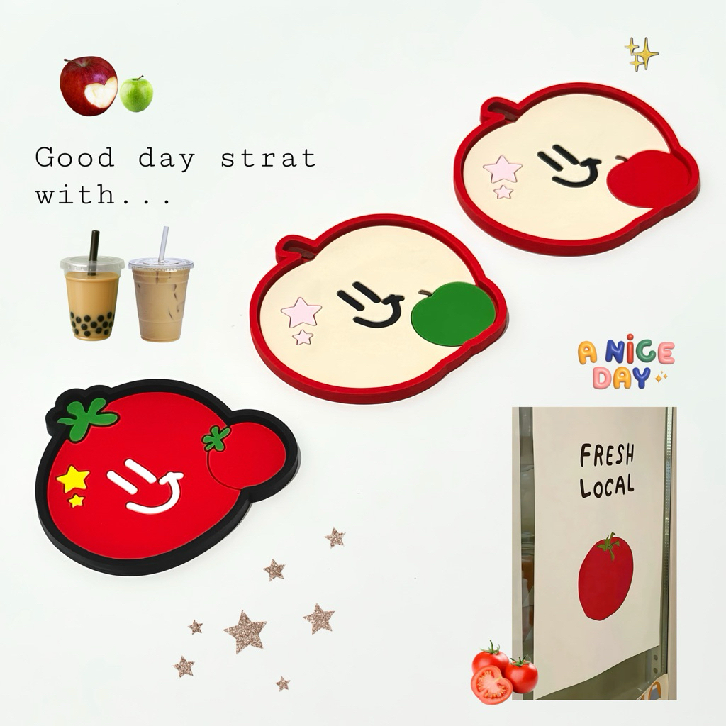 ที่รองแก้วน่ารัก PVC : Start day with AND