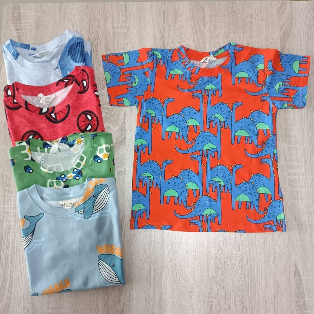 📌เสื้อยืดเด็ก ลายน่ารัก งานติดป้ายแบรนด์ (THM) size 2-10T ผ้าคอตตอน นิ่ม