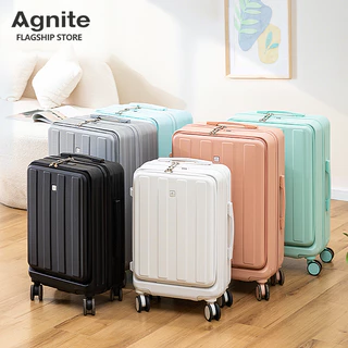 Agnite กระเป๋าเดินทางล้อลาก กระเป๋าเดินทาง แบบเฟรมซิป 20 / 24 นิ้ว มีที่ชาร์จUSB มีที่วางแก้ว Suitcase