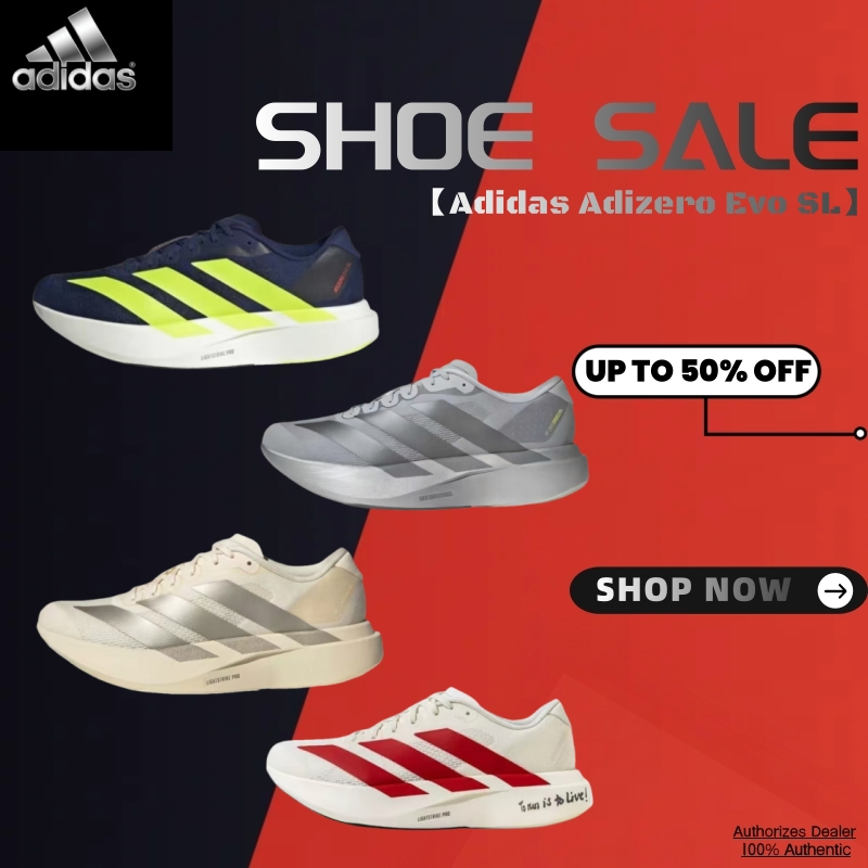 【Joys STOPAN】New Model!!Adidas Adizero Evo SL รองเท้าวิ่ง JR3415/JR3419/JR5841/JS1182