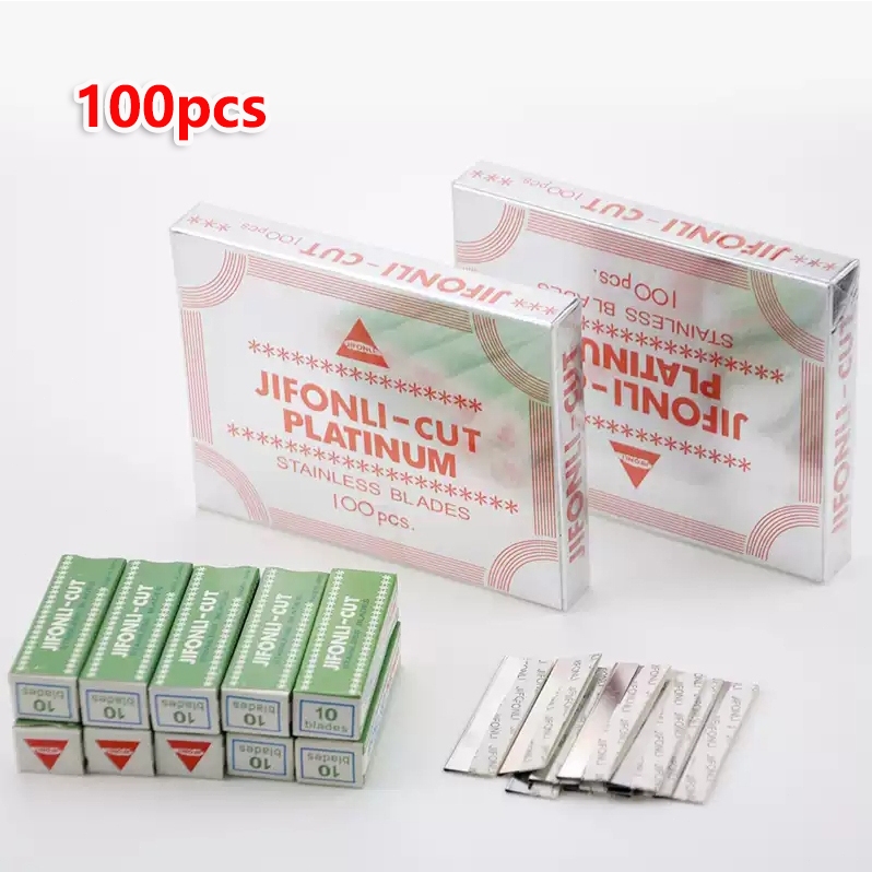 ใบมีดกันคิ้ว JIEFCNEL ใบมีดกันขนคิ้ว คม คุณภาพดี คุ้มมาก 1 กล่องใหญ่ 100ชิ้น