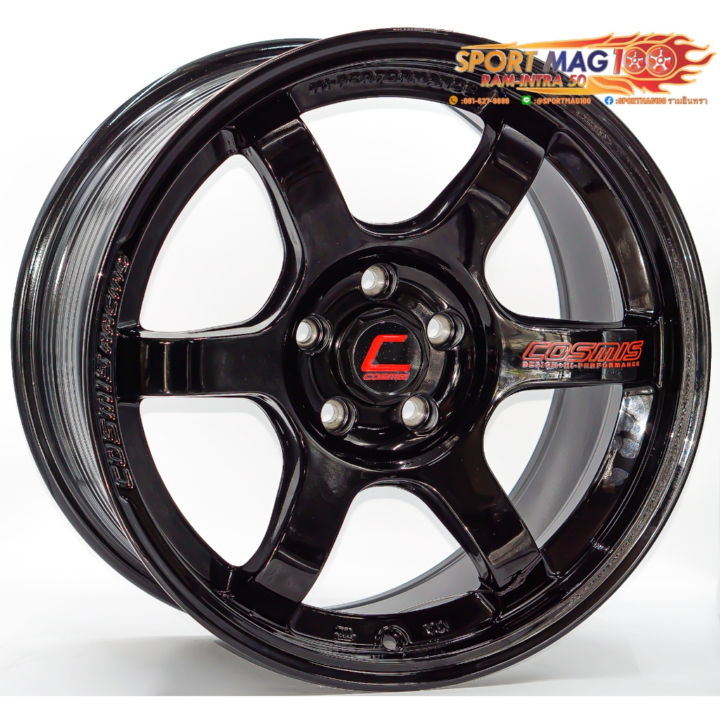 ล้อแม็กใหม่ FlowForming Cosmis RG-06SNE ขอบ18นิ้ว กว้าง9นิ้ว 5รู114.3 สีดำเงา ET25 (ราคา4วง)