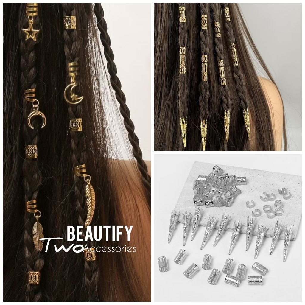 อุปกรณ์ประดับผม /อุปกรณ์เสริมผม Dreadlocks แหวนผมโลหะผสมสีเงินและสีทอง
