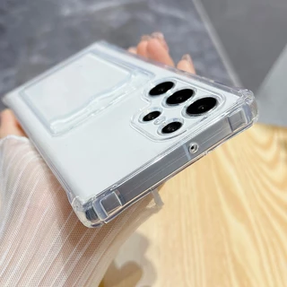 เคสโทรศัพท์ใสสำหรับ Samsung A57 A37 A17 A56 A07 A05S A16 A55 A36 A54 A35 A34 A26 S26 S25 S24 Ultra FE มีช่องเสียบการ์ด