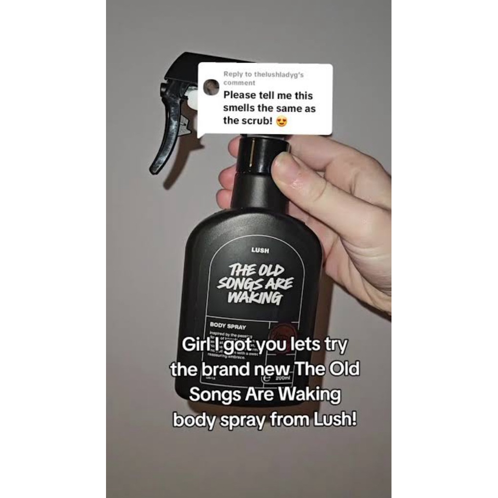*ของแท้ แบ่งขาย* Lush body spray กลิ่น The old song are waking ❤️