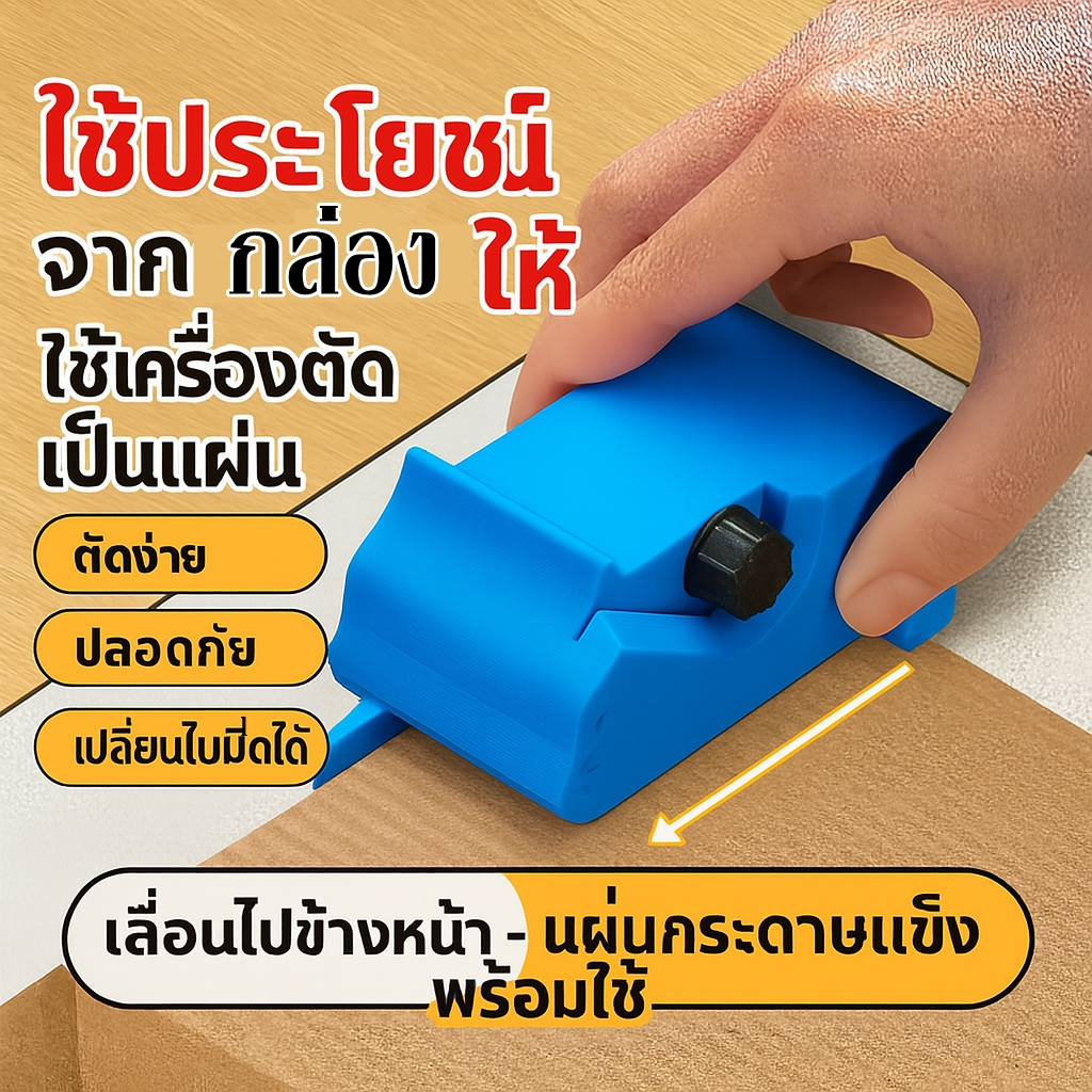 ที่ตัดกล่องกระดาษอเนกประสงค์ – ใช้ทำที่ฝนเล็บแมว / DIY ของเล่นแมว (มีให้เลือก 3 สี)