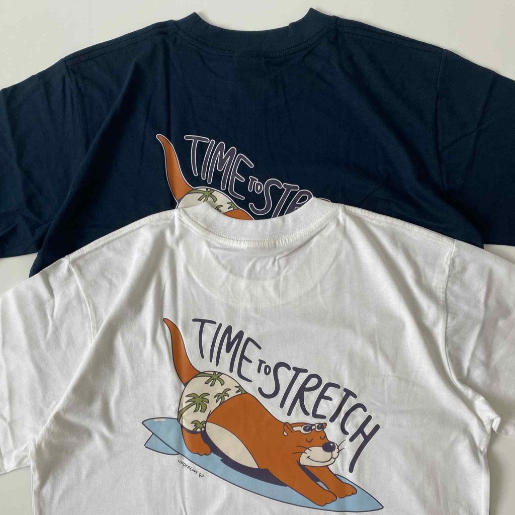 Underline Otter Time to stretch Cotton T-shirt เสื้อยืดลายนาก ยืดเหยียด มีไซส์ มีหลายสี