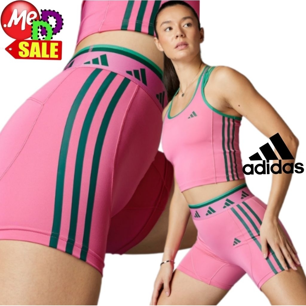 Adidas - ใหม่ กางเกงรัดรูปเทรนนิ่ง/วิ่ง เอวสูง Adidas Hyperglam Short Leggings JE8822 IT2275 IU1854 