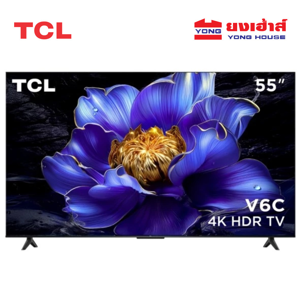TCL TV รุ่น 55V6C ทีวี ขนาด 55 นิ้ว 4K UHD Google TV HVA Panel Dolby Audio