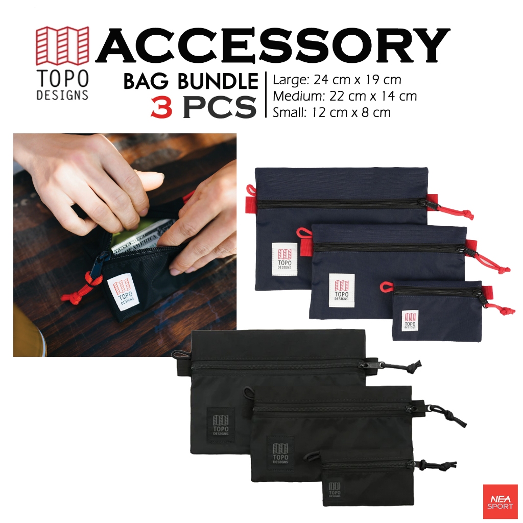 [ขนาดไม่สำคัญ?] TOPO DESIGN Accessory Bag Bundle - 3 PCS เช็ท 3 ขนาด กระเป๋าจัดระเบียบ อุปกรณ์เสริม ออกแบบพิเศษ