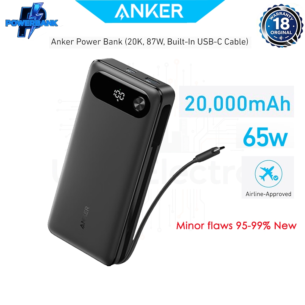 Anker A1383 65W Type-c 20000mAh Power bank หลายพอร์ตชาร์จเร็ว PD Fast Charge
