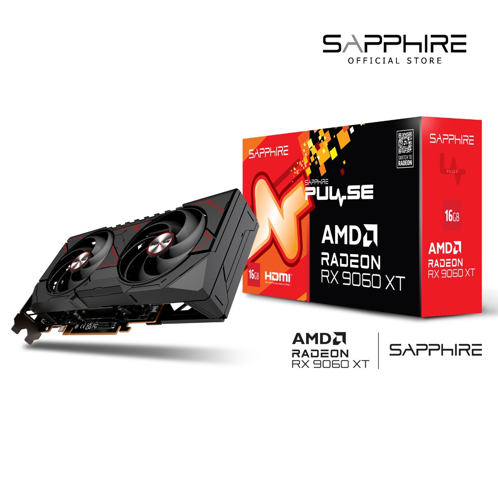 VGA SAPPHIRE PULSE AMD RADEON RX 9060 XT GAMING OC 16GB DUAL HDMI/ DP