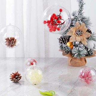 บอลใส ลูกบอลอะครีลิคใส บอลใส่ของขวัญ ขนาด10/12/14/16/20cm สําหรับตกแต่งบ้าน คริสต์มาส DIY