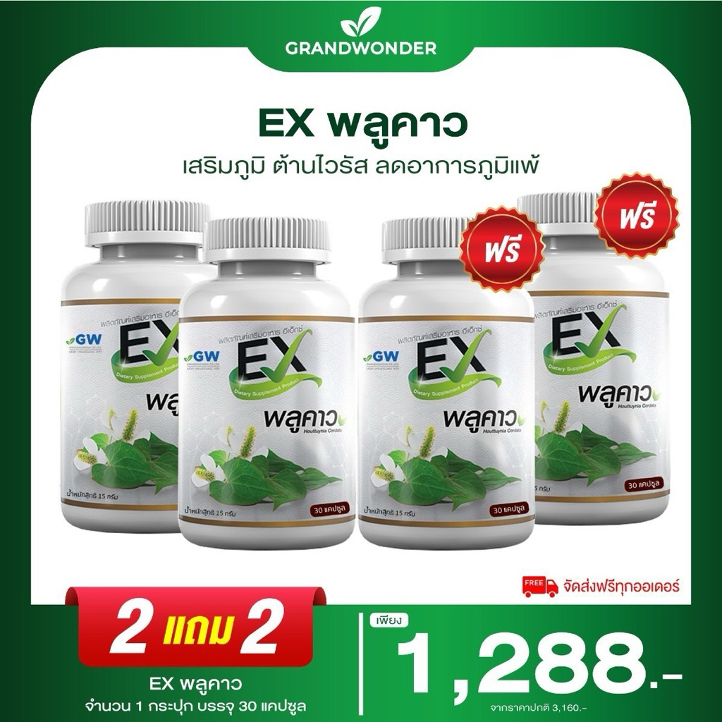 ส่งฟรี [ 2 แถม 2 ] AWL EX พลูคาว เสริมภูมิคุ้มกัน ต้านอนุมูลอิสระ ภูมิแพ้  ไอ เจ็บคอ ต้านเชื้อไวรัส
