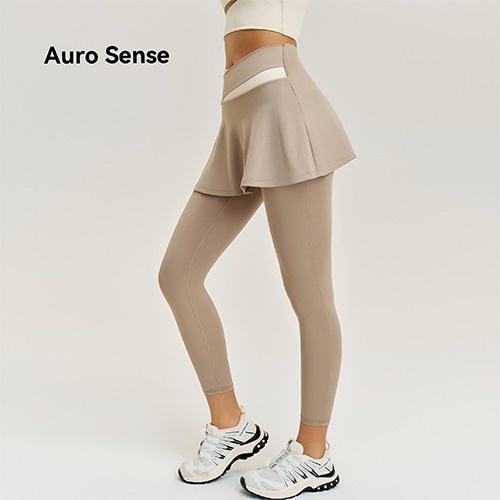 Auro Sense กระโปรง กางเกง ออกกำลังกาย สำหรับ ผู้หญิง กระโปรง เอวสูง สองชั้น แบบ 2 in 1 เหมาะสำหรับ ฟิตเนส เทนนิส วิ่ง