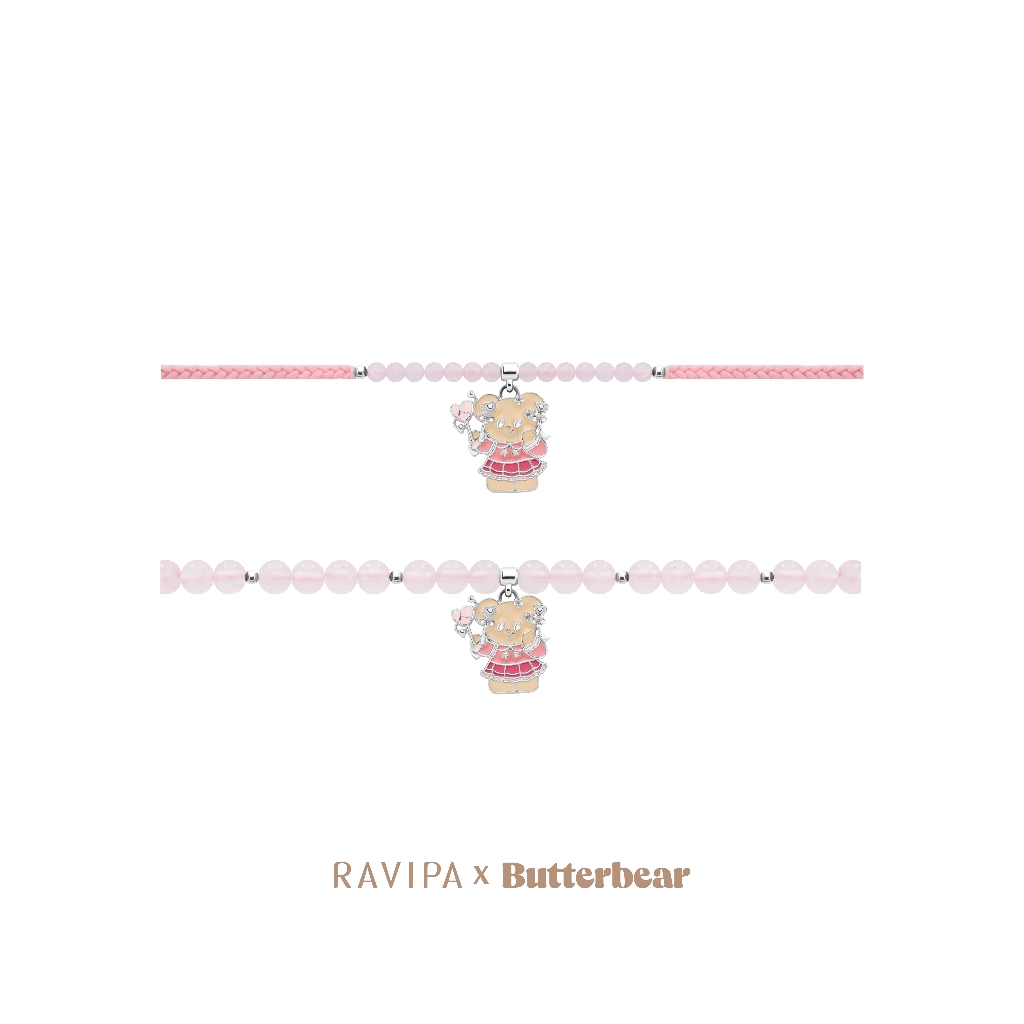 Ravipa | Butterbear Pinky-Heart Bracelet - สร้อยข้อมือ
