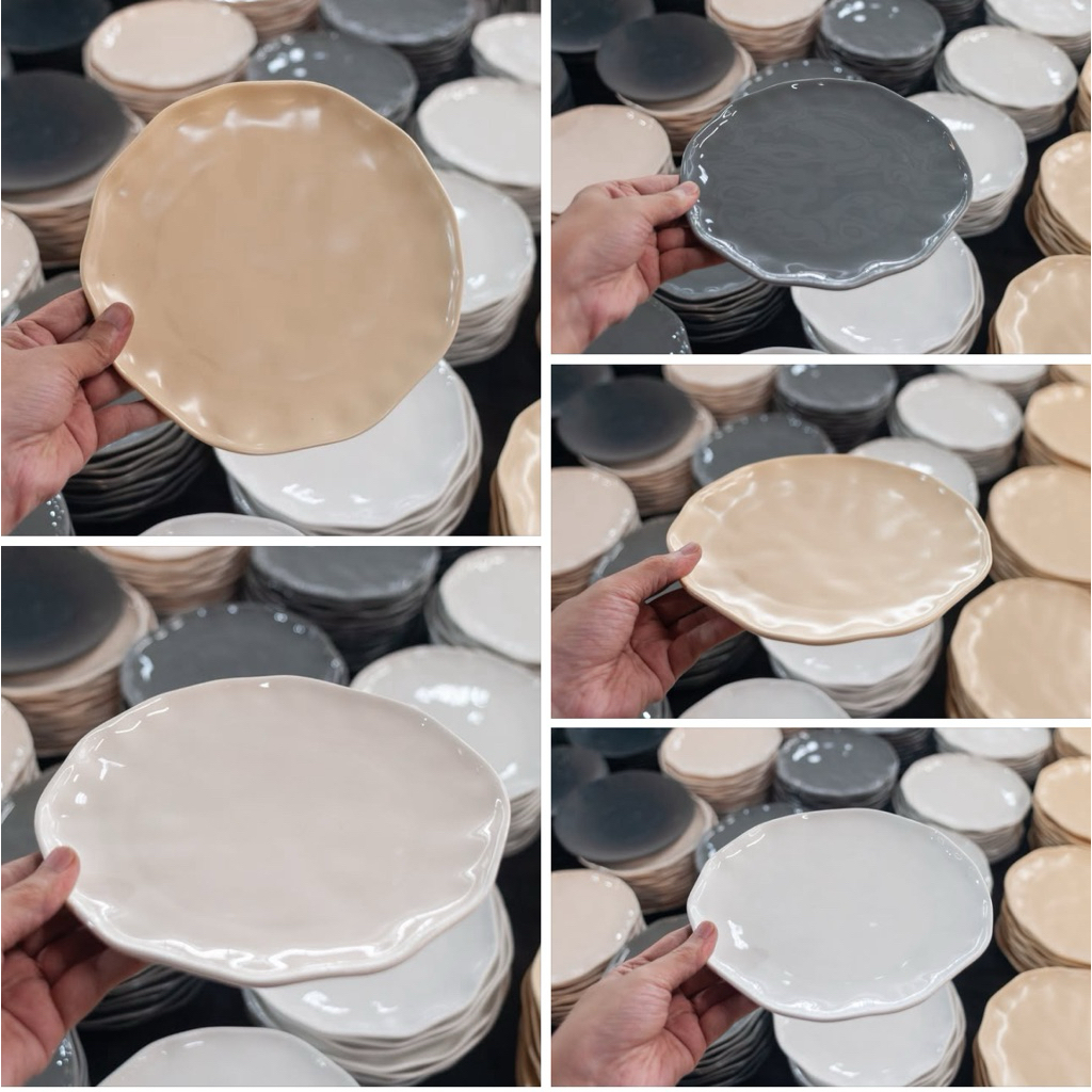 📌 จานขอบหยักสไตล์มินิมอล ขนาด8นิ้ว งานเกรดรวม 📌 เซรามิกสามารถเข้าไมโครเวฟเเละเข้าเครื่องล้างจานได้