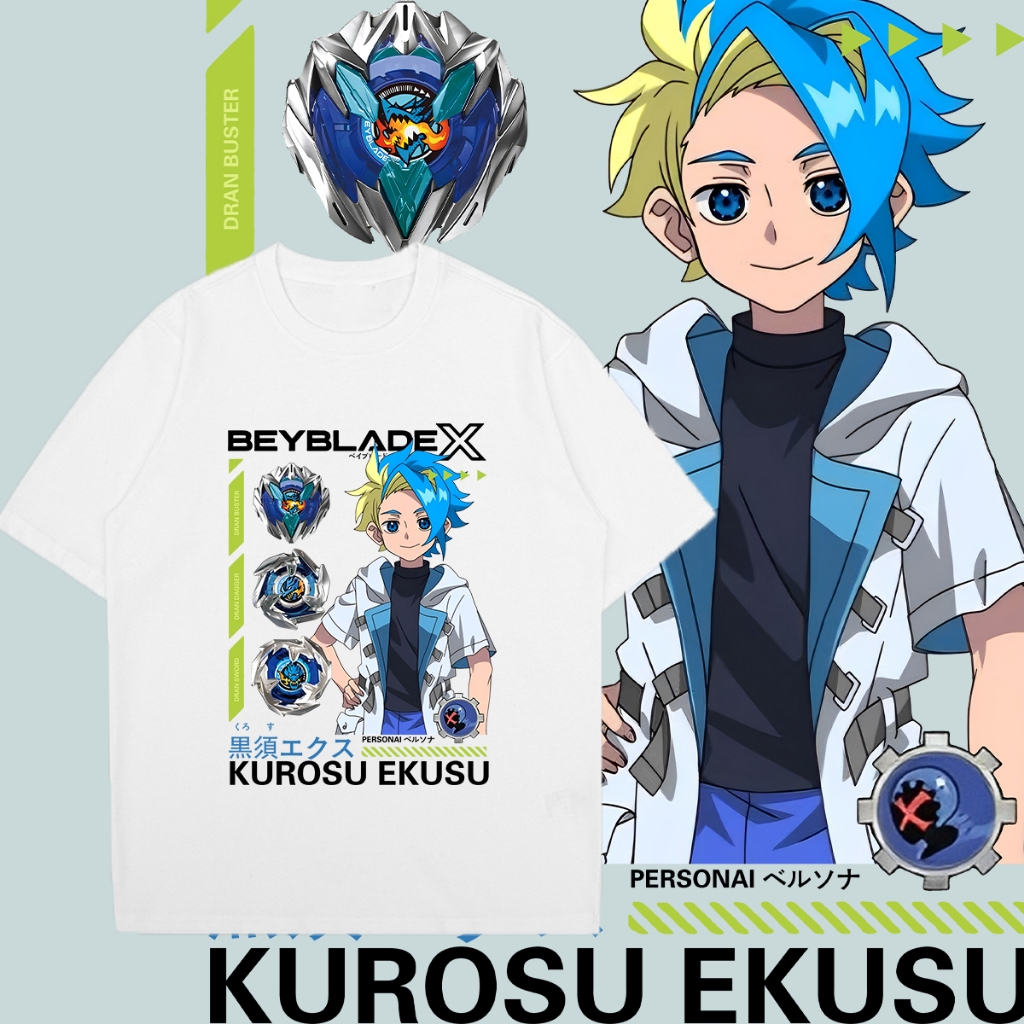 เสื้อยืด Kurosu Ekusu Jaxon Cross Beyblade X Kaos Comfortable fabric for T-shirts เสื้อยืด สันทนาการ