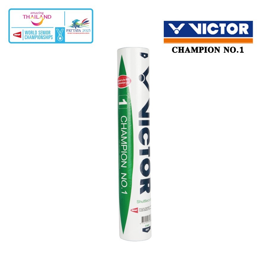 VICTOR ลูกแบดมินตัน รุ่น CHAMPION NO.1 ( 1 หลอด 12 ลูก )