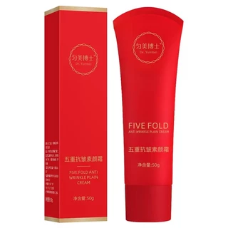 1แถม1Five-Weight Anti-Wrinkle Plain Creamครีมแต่งหน้าต่อต้านริ้รอยครีมริ้วรอยหน้าขาวใสอมชมพูปรับผิวเรียบเนียนแบบธรรมชาติ