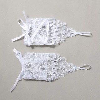 ถุงมือลูกไม้ปักเลื่อม ถุงมือเกี่ยวนิ้วเด็ก-ผู้ใหญ่ ฟรีไซส์ พร้อมส่ง