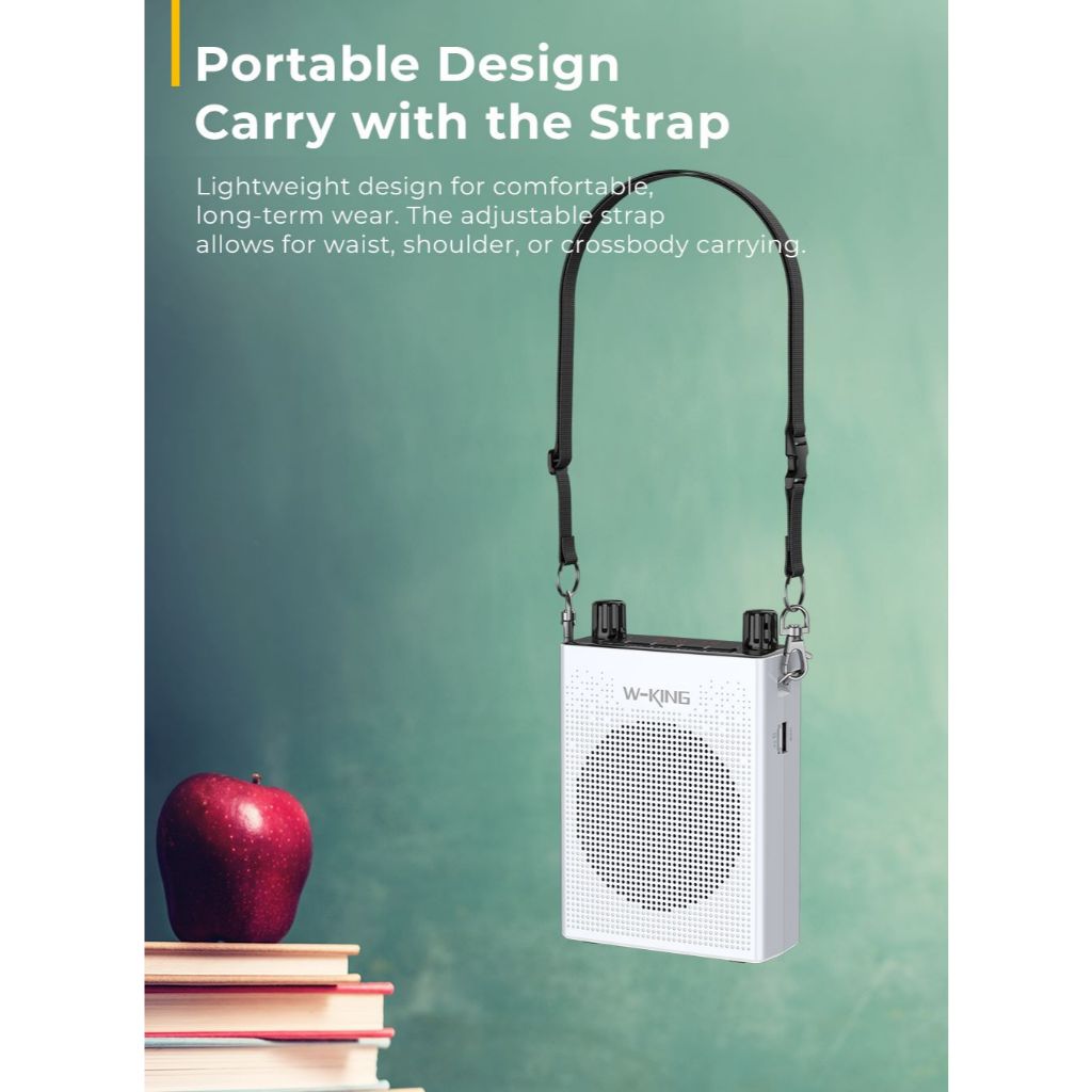 [ประกันศูนย์ไทย1ปี] W-King KS06 ลำโพงช่วยสอน ไมค์ไร้สาย ลำโพงบลูทูธ ลำโพงFM ลำโพงไกด์ แบต 13 ชม/ชาร์จ - รูปที่ 6