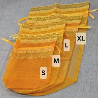 S21 ถุงสังฆทานหูรูด(เฉพาะถุง ไม่มีของ) ก้นกลม จำนวน 1 ชิ้น ขนาด S M L XL