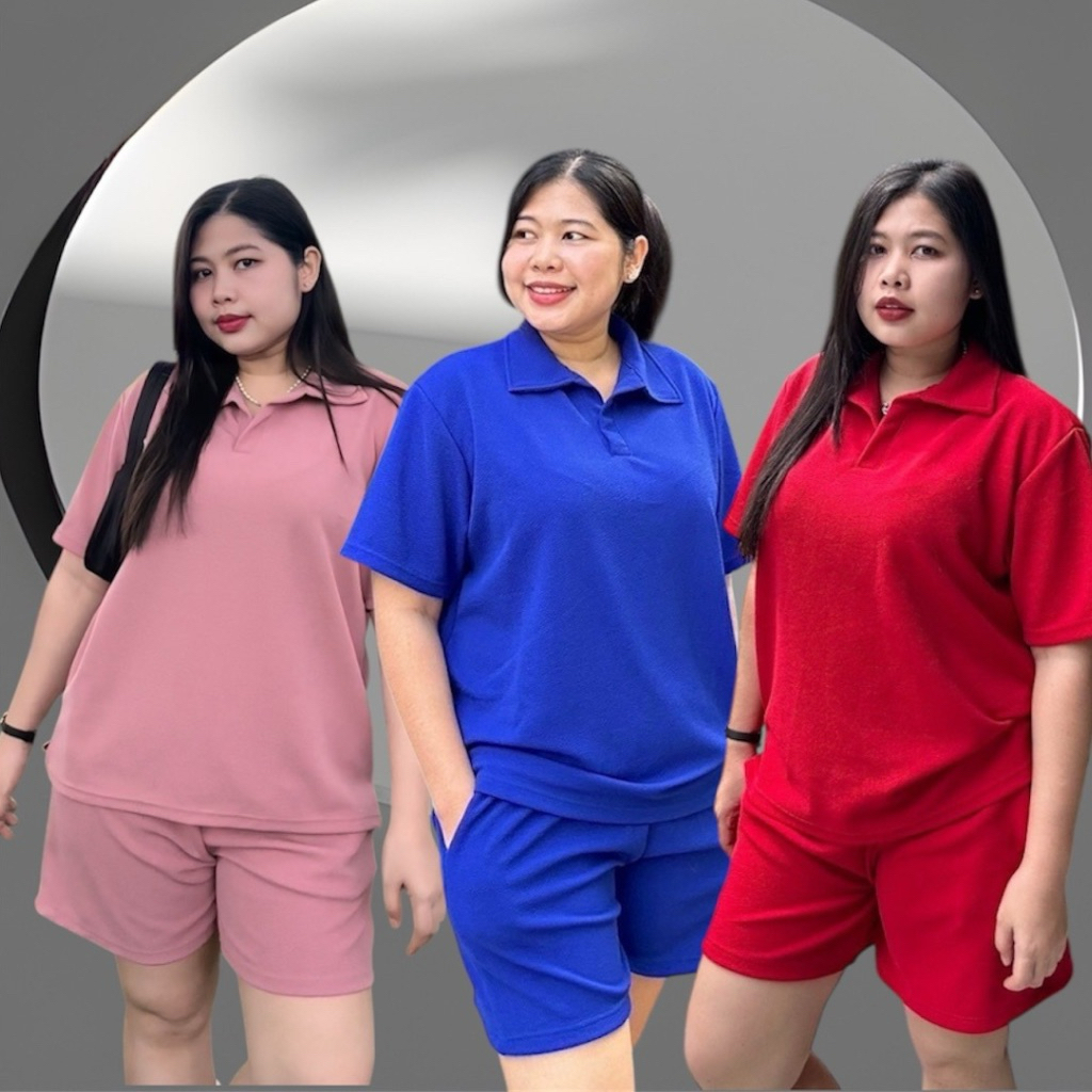 H ชุดเซ็ต2 ชิ้น คอปก ผ้าวูลเวฟ ใส่สบายสไตล์ลำลอง สาวอวบ