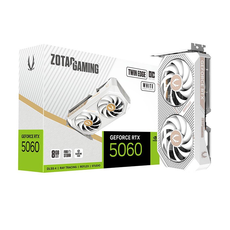 ZOTAC GAMING GEFORCE RTX 5060 TWIN EDGE OC WHITE EDITION - 8GB GDDR7 (ZT-B50600Q-10M)