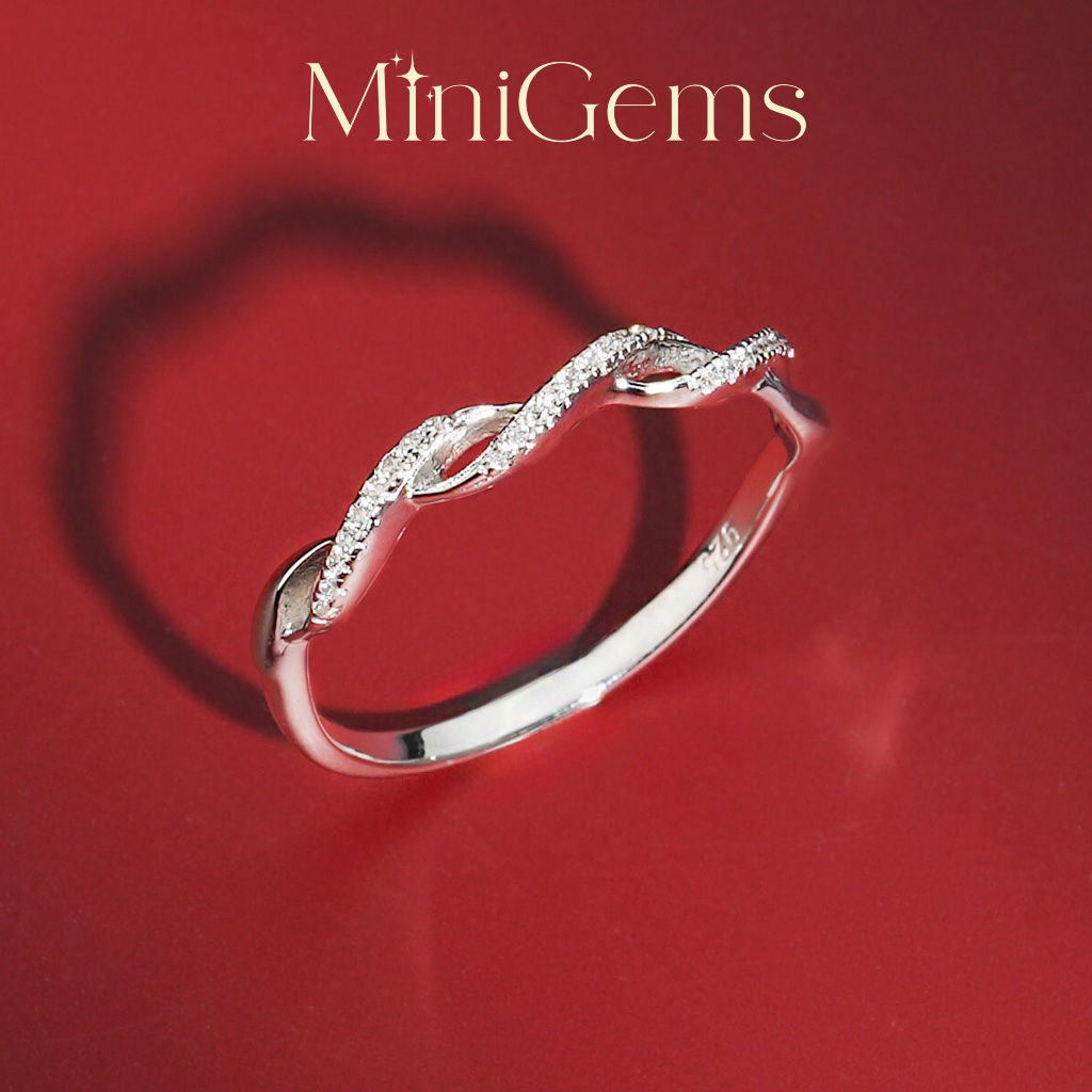 MiniGems แหวน เงินแท้ 92.5 เพชรสวิส(CZ) แหวนคู่ แหวนแต่งงาน แหวนผู้หญิง แหวนผู้ชาย 06446