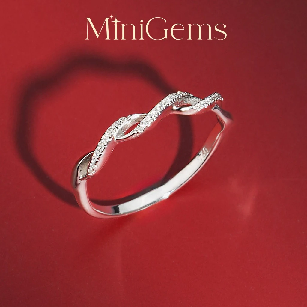MiniGems แหวน เงินแท้ 92.5 เพชรสวิส(CZ) แหวนคู่ แหวนแต่งงาน แหวนผู้หญิง แหวนผู้ชาย 06446