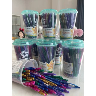 Flexoffice ปากกา 50 ด้ามหัว 0.7,0.5mm Trendeeรุ่น /Surf Flex office หมึกน้ำเงิน แดง ดำ 50 แท่ง