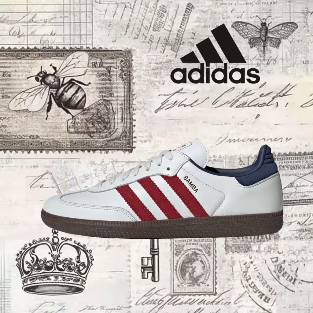 🎉（ของแท้ 100 %）adidas originals Samba OG IH4881 White/Red/brown