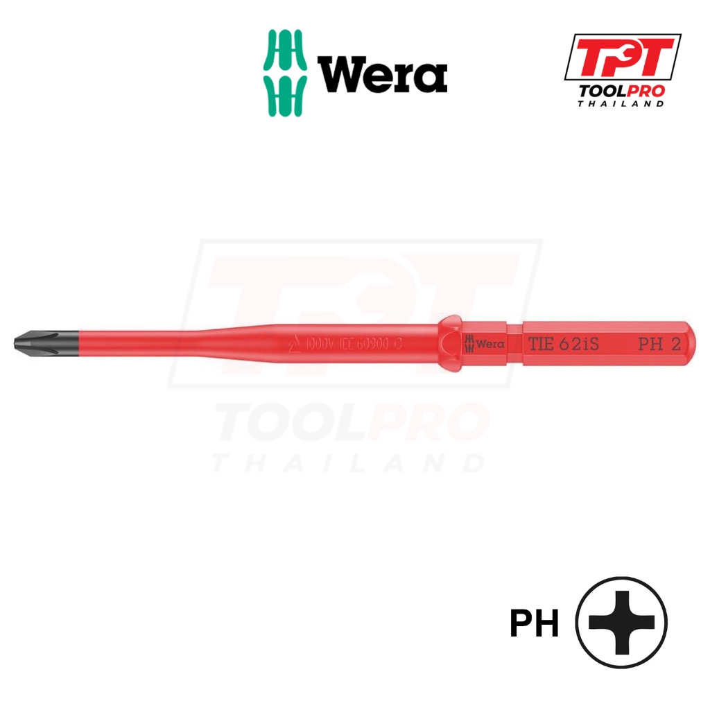 Wera ดอกไขควง ปลายสลิม KK VDE 62 iS PH Extra Slim Interchangeable Blade, Tool Finder