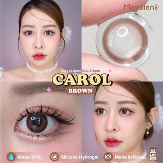 คอนแทคเลนส์ คุณเก้าใส่ Silicone Hydrogel ⭐️ Carol ⭐️(ขนาดกลาง) Mayaพรีเมี่ยม ค่าน้ำ60% นำเข้าจากเกาหลี 🇰🇷 Mayalens