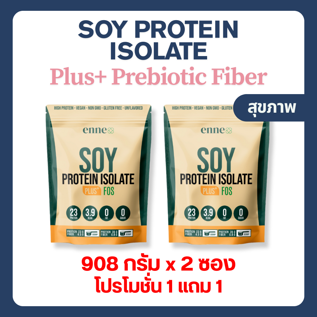 โปร1 แถม1 (ได้ 2 ซอง) โปรตีนไอโซเลท ผสมพรีไบโอติกส์ Soy protein Prebiotic Fiber โปรตีนถั่วเหลือง เวย์ โปรตีน