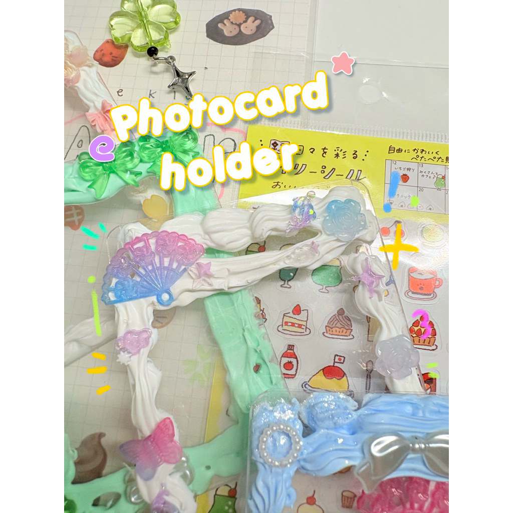 Photocard holder cute decoden aesthetic charms kpop preppy y2k kawaii coquette