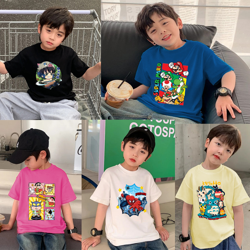 เสื้อยืดแขนสั้นเด็ก คอกลมสีสดใส ใส่ได้ทั้งเด็กชายหญิง ใส่สบายผ้านุ่มๆ หลายสีให้เลือก รุ่นใหม่