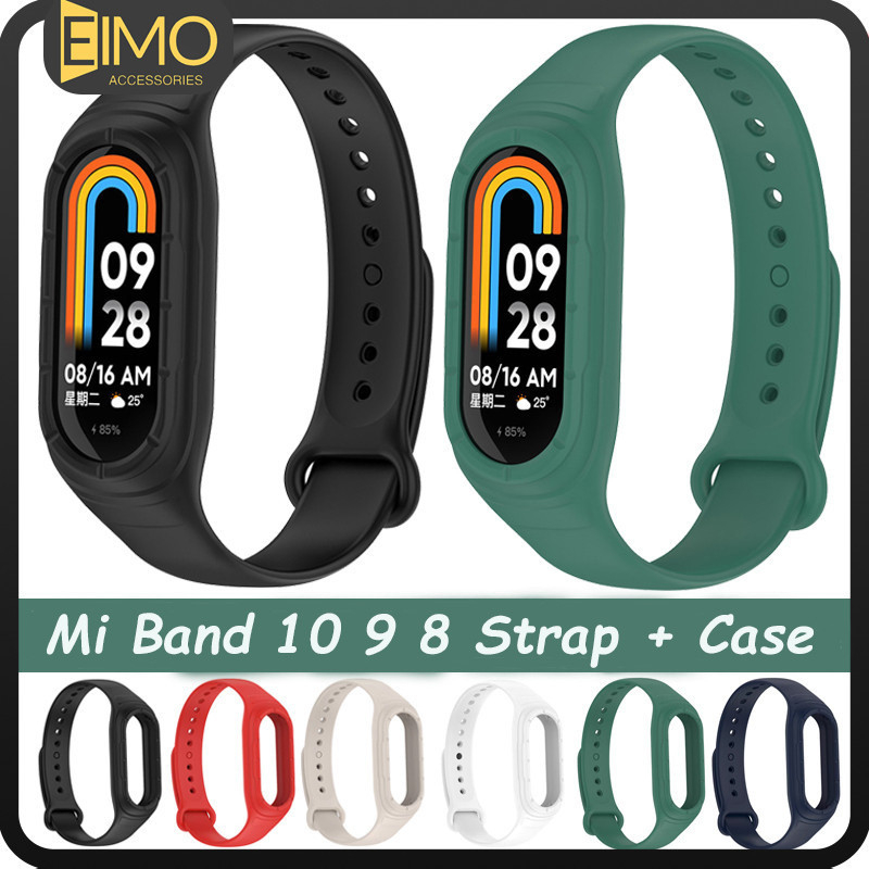 สายซิลิโคน for Mi Band 10 9 8 NFC นาฬิกาอัจฉริยะ สปอร์ตซอฟท์ ฟิล์มป้องกันหน้าจอ for Xiaomi Mi band 8 9 10