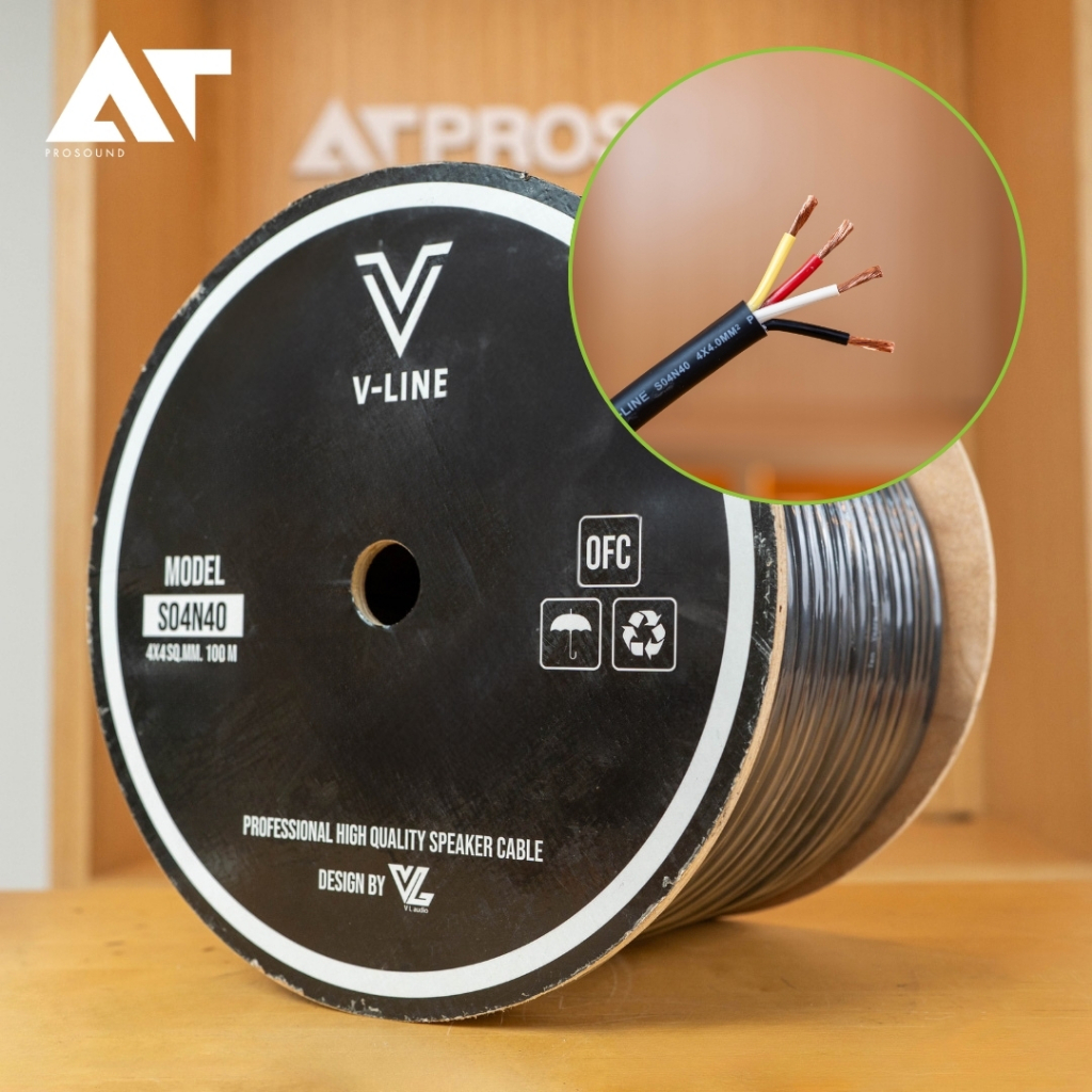 VL AUDIO VLine S04N40 (ราคายกม้วน) สายลำโพง 4 คอร์คุณภาพสูง สายมีความนุ่ม ม้วนเก็บง่าย AT Prosound