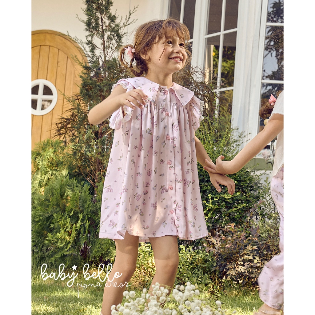 BABY BELLO - Fiona dress เดรสคอปกลายดอกไม้