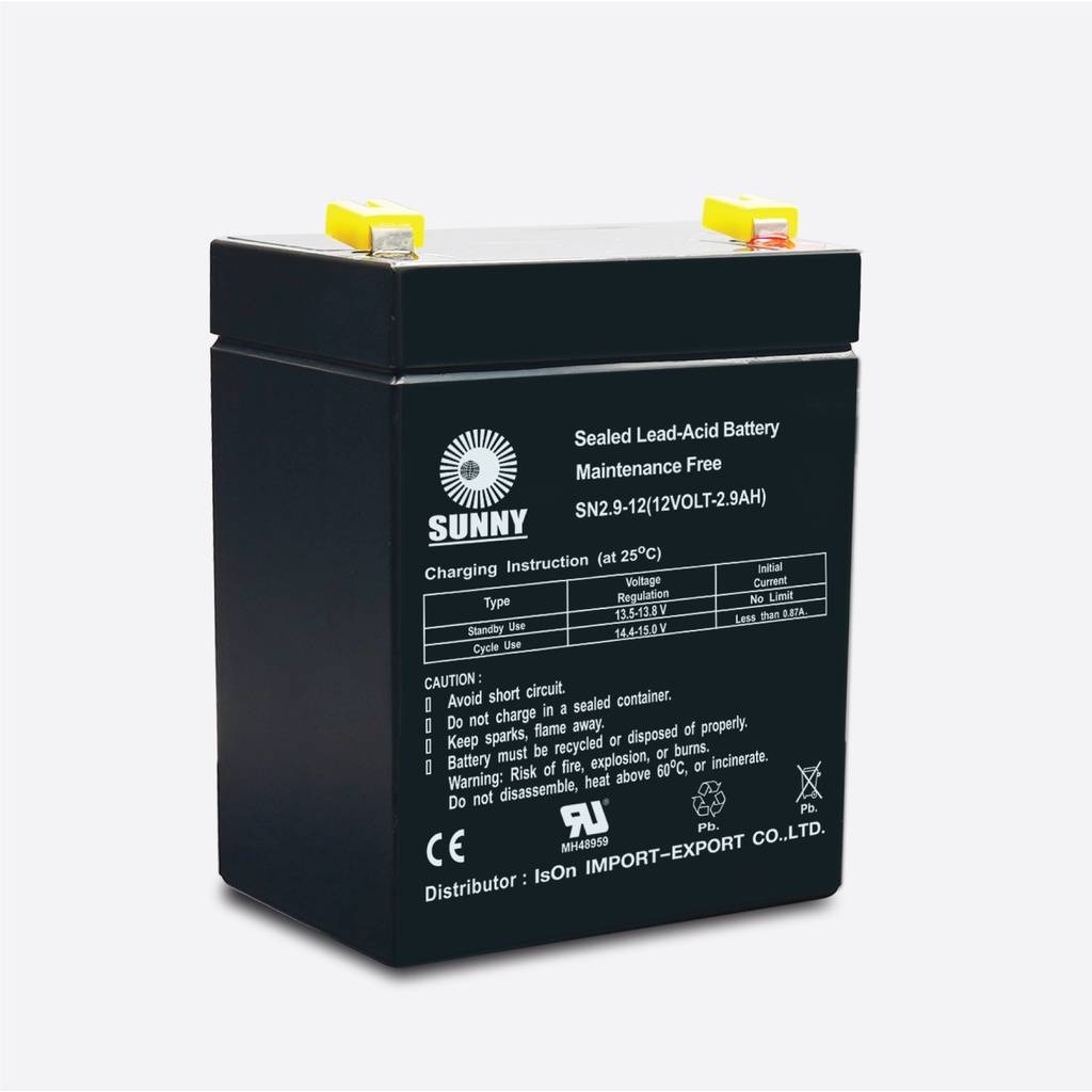 SUNNY เเบตเตอรี่ซันนี่ 12V 2.9Ah รุ่น SN2.9-12 Battery Sealed Lead Acid ของแท้100%