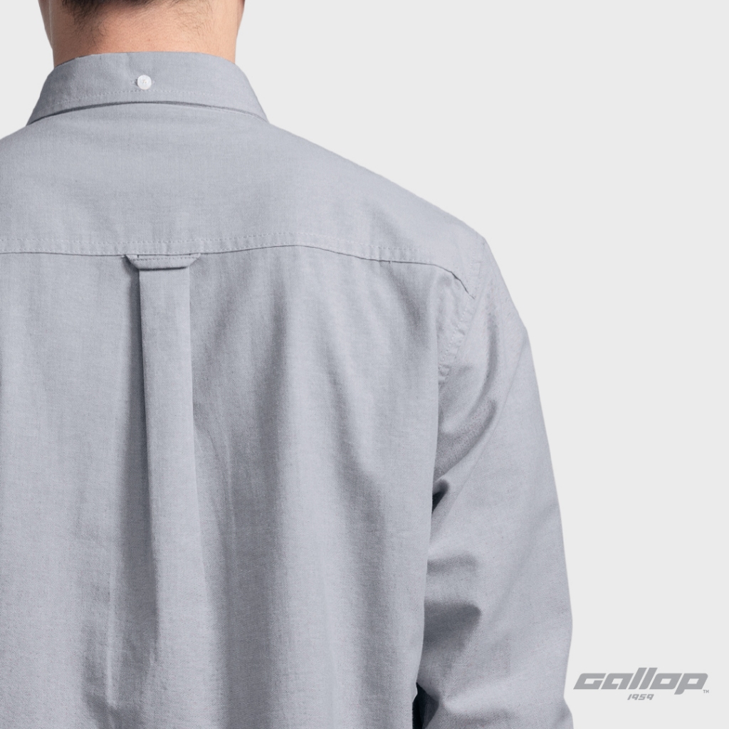 GALLOP : OXFORD CASUAL SHIRT เสื้อเชิ๊ตแขนยาว ผ้า OXFORD รุ่น GW9032 สี Black Grey - เทาดำ / ราคาปกติ 2,190.- - รูปที่ 5