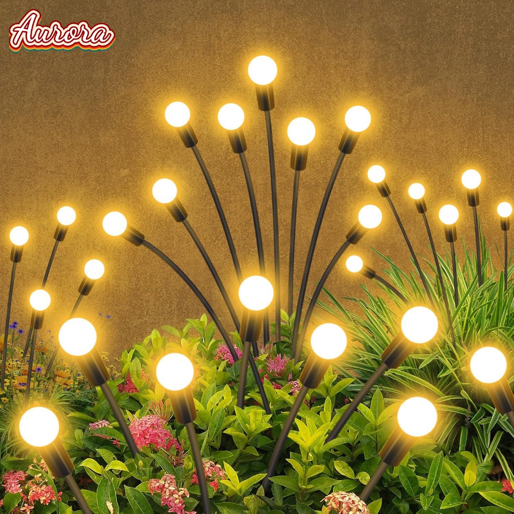 ไฟ LED หิ่งห้อยพลังงานแสงอาทิตย์ โคมไฟสวนกันน้ำกลางแจ้ง ลานหญ้าระเบียงถนนงานเลี้ยงวันเกิดคริสต์มาสโคมไฟตกแต่ง