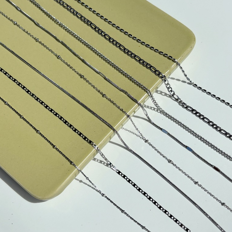 play.palette - PLAY Silver plain necklace สร้อยเปล่า