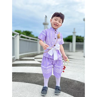 ชุดไทยเด็กชายหล่อมาก👉 ( เซ็ท3ชิัน เสื้อ+โจงกระเบน+ผ้าคาดรีบ) 🔥ร้านจัดส่งภายใน24.ชั่วโมง🚗
