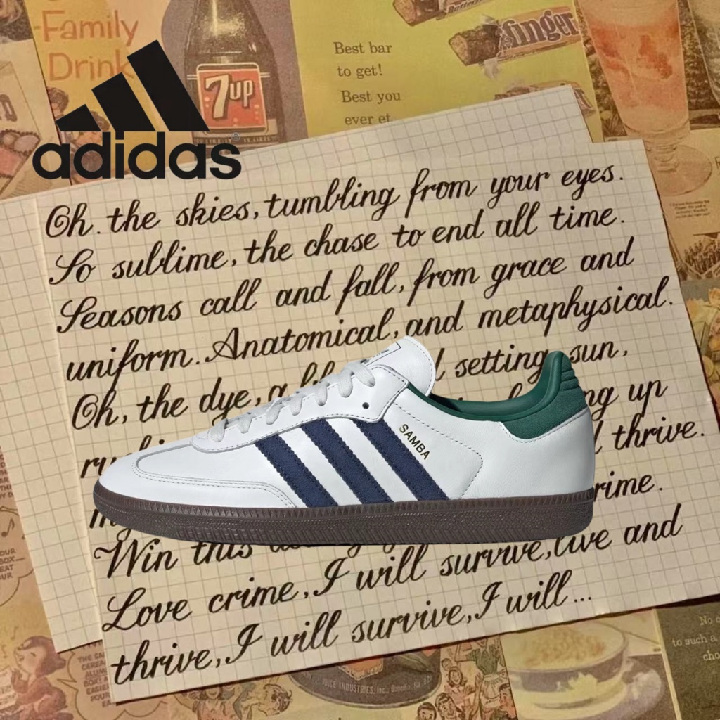 （ของแท้ 100 %）💞 adidas originals Samba OG IH4882 สีขาว/น้ำตาล/เขียว/ฟ้า