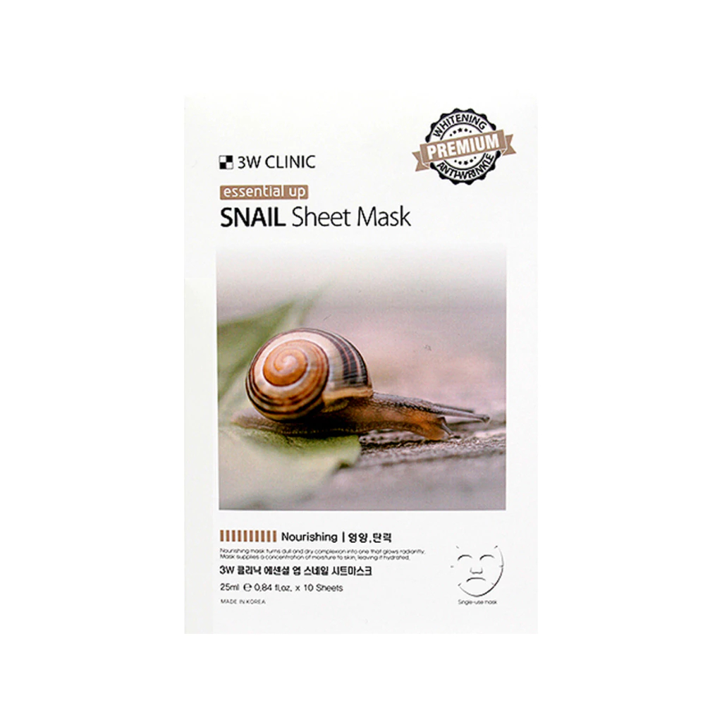 📌พร้อมส่ง ของแท้💯 3W Clinic Essential Up Aloe Sheet Mask มาส์กหน้าให้ความชุ่มชื้น กระจ่างใส 🍂🍀🐌